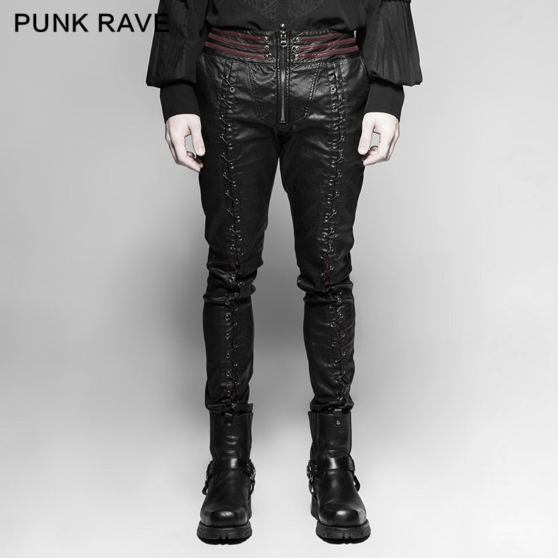 K-285 Vampire Bloody Decoy Elastic Leather Gothic Pants?-??Punk Rave Clothing