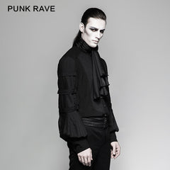 Y-752 Big Balloon Sleeves Ruffle Gothic Shirt With Removable Tie-scarf?-??Punk Rave Clothing
