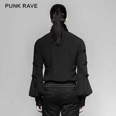 Y-752 Big Balloon Sleeves Ruffle Gothic Shirt With Removable Tie-scarf?-??Punk Rave Clothing
