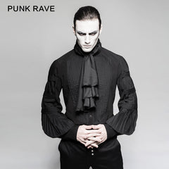 Y-752 Big Balloon Sleeves Ruffle Gothic Shirt With Removable Tie-scarf?-??Punk Rave Clothing