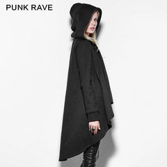 PY-163 black Personality Irregular Cloak Style Long Punk Jacket?-??Punk Rave Clothing