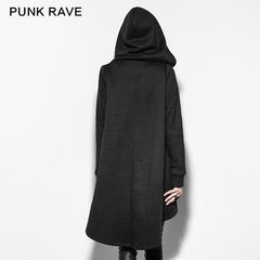 PY-163 black Personality Irregular Cloak Style Long Punk Jacket?-??Punk Rave Clothing