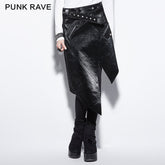 PQ-144 Personality Asymmetric Sexy Shiny Leather Punk Skirt?-??Punk Rave Clothing