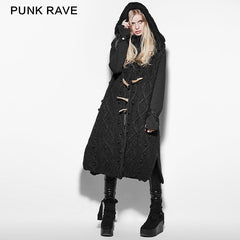 PM-039 black Mechanism Of Pattern Loose Sleeveless Hooded Punk Sweaters?-??Punk Rave Clothing