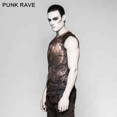 T-466 Summer Printed Mens black Sleeveless Punk Vest?-??Punk Rave Clothing