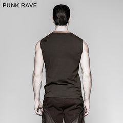 T-466 Summer Printed Mens black Sleeveless Punk Vest?-??Punk Rave Clothing