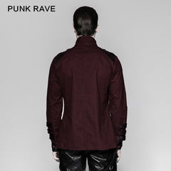 Y-753 Military Stand-up Collar Gothic Coat With Delicate Loops?-??Punk Rave Clothing