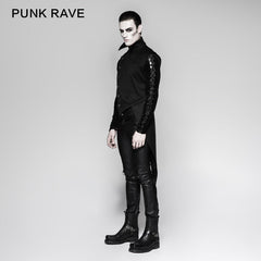 Y-763 Gentleman Stripe Suit Style Buckle Swallowtail Punk Vest?-??Punk Rave Clothing