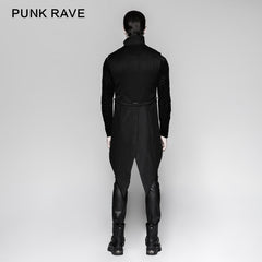 Y-763 Gentleman Stripe Suit Style Buckle Swallowtail Punk Vest?-??Punk Rave Clothing