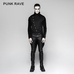Y-763 Gentleman Stripe Suit Style Buckle Swallowtail Punk Vest?-??Punk Rave Clothing