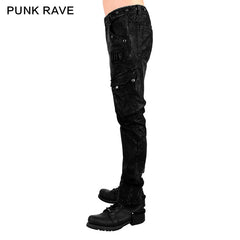 K-224 New Design Cotton black Jean Punk Pants For Men?-??Punk Rave Clothing
