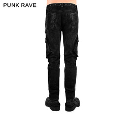 K-224 New Design Cotton black Jean Punk Pants For Men?-??Punk Rave Clothing