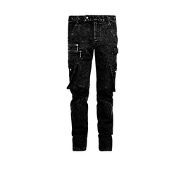 K-224 New Design Cotton black Jean Punk Pants For Men?-??Punk Rave Clothing