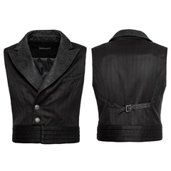 Y-743 Latest Festival Velvet black Mens Striped Punk Vest?-??Punk Rave Clothing