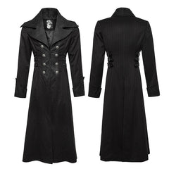 Y-742 Branded Classical Extra Long Men Striped Punk Coat?-??Punk Rave Clothing