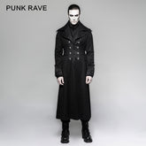 Y-742 Branded Classical Extra Long Men Striped Punk Coat?-??Punk Rave Clothing