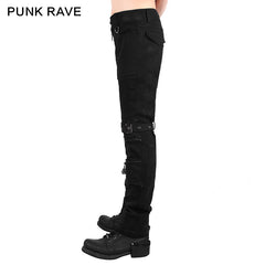K-225 New Design Pure Cotton black Punk Pants For Men?-??Punk Rave Clothing