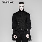 Y-754 New Stylish Lock Buttons Men Striped Punk Vest?-??Punk Rave Clothing