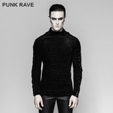 T-467 Gorgeous Elastic Square Pattern Long Sleeve Gothic T-shirts?-??Punk Rave Clothing