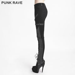 K-227 Latest Fashion Sexy Slim Lace Up Skinny Gothic Pants For Women?-??Punk Rave Clothing