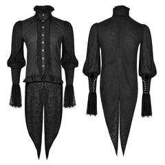 Y-739 Lace Puff Sleeves Brocade Swallow-tailed Men Gothic Shirt?-??Punk Rave Clothing