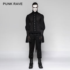 Y-739 Lace Puff Sleeves Brocade Swallow-tailed Men Gothic Shirt?-??Punk Rave Clothing