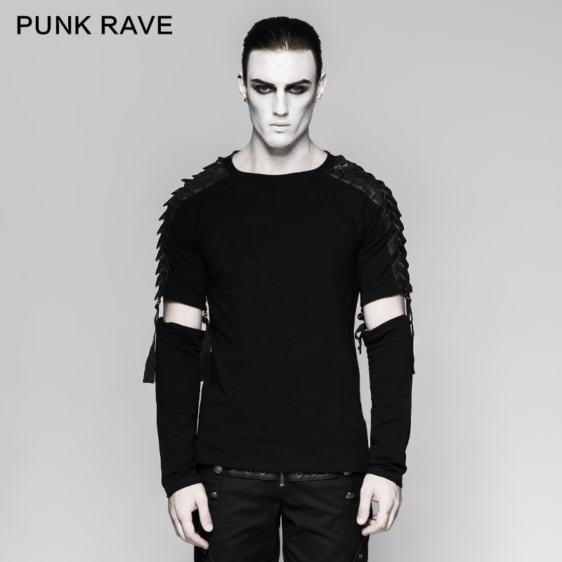 T-460 European Style Detachable Sleeves Cotton Punk T-shirts?-??Punk Rave Clothing