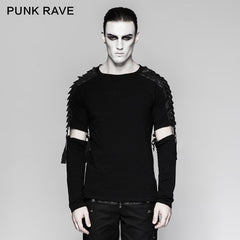 T-460 European Style Detachable Sleeves Cotton Punk T-shirts?-??Punk Rave Clothing