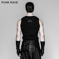 S-214 Punk Accessories Length Delicate Mesh Leather Mens Gloves?-??Punk Rave Clothing