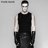 S-214 Punk Accessories Length Delicate Mesh Leather Mens Gloves?-??Punk Rave Clothing