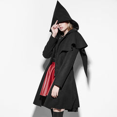 PY-160 Lolita Style black Skinny Zipper Women Gothic Coat With Hooded?-??Punk Rave Clothing