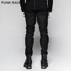 K-279 Straight-leg Trousers Men Fasteners Metal Punk Pants?-??Punk Rave Clothing