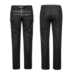 K-279 Straight-leg Trousers Men Fasteners Metal Punk Pants?-??Punk Rave Clothing