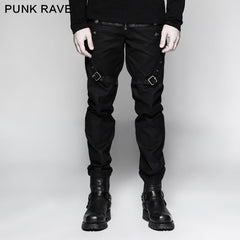 K-279 Straight-leg Trousers Men Fasteners Metal Punk Pants?-??Punk Rave Clothing