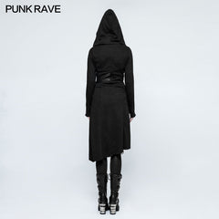 Y-792 Winter Asymmetric Diagonal Hem Punk Coat Women Knit Sweater?-??Punk Rave Clothing