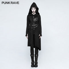Y-792 Winter Asymmetric Diagonal Hem Punk Coat Women Knit Sweater?-??Punk Rave Clothing