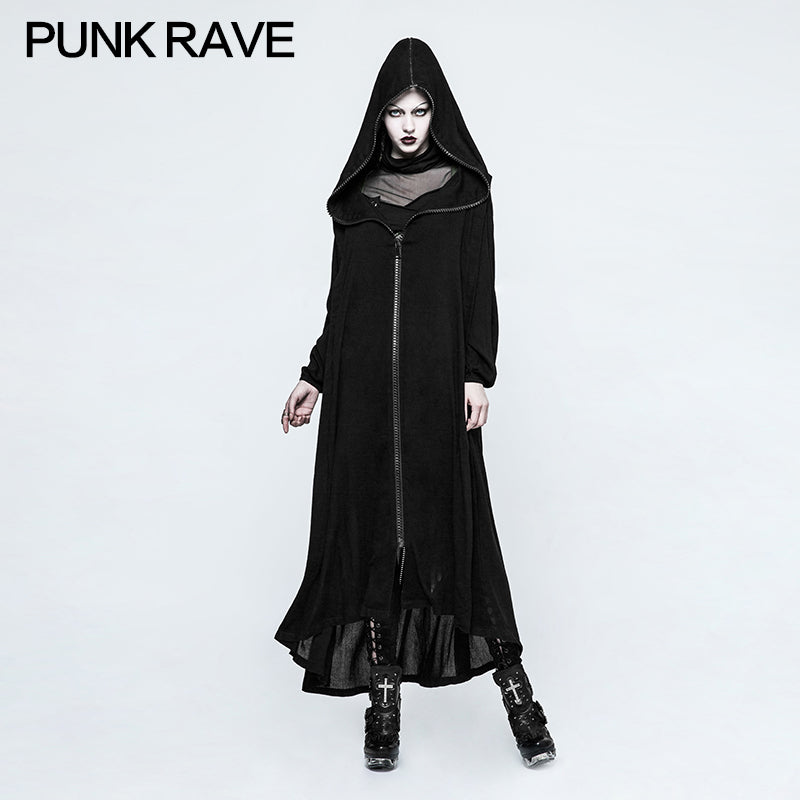 Y-770 Winter Handsome Soft Long Gothic Jacket Knitting Cross Coat?-??Punk Rave Clothing