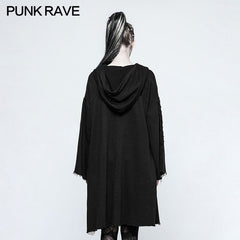 OPY-223 black Loose Sleeve Punk Hoodies With Adjustable Drawstring?-??Punk Rave Clothing