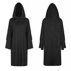 OPY-223 black Loose Sleeve Punk Hoodies With Adjustable Drawstring?-??Punk Rave Clothing