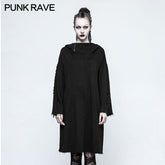 OPY-223 black Loose Sleeve Punk Hoodies With Adjustable Drawstring?-??Punk Rave Clothing