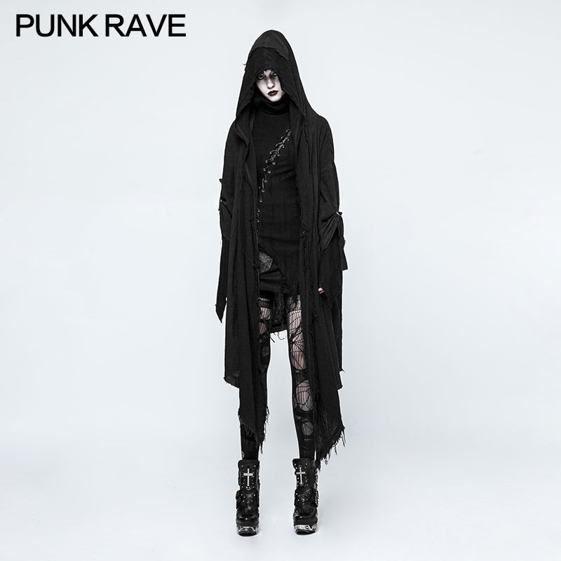 OPY-228 Fashion Loose Death black Punk Hoodies Coat For Women?-??Punk Rave Clothing