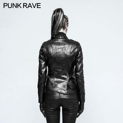 OPY-215 Motorcycle Slim-fitting Leather Punk Jacket For Women?-??Punk Rave Clothing