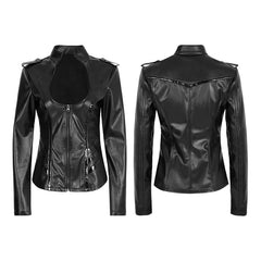 Y-785 Sexy Military Uniform Bright Leather Punk Shirts For Women?-??Punk Rave Clothing