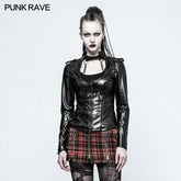 Y-785 Sexy Military Uniform Bright Leather Punk Shirts For Women?-??Punk Rave Clothing