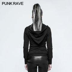 Y-789 Slim Well-fitting Elastic Hooded Punk Sweaters For Women?-??Punk Rave Clothing