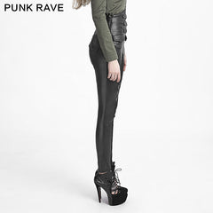 K-233 Gaiters Straps Winter Military High Waist Female Punk Pants?-??Punk Rave Clothing