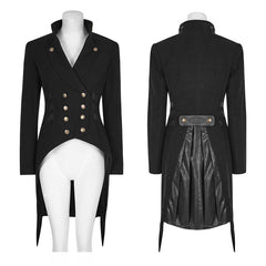 Y-771 Women Swallow Tail Worsted black Punk Jacket With Bronze Accessories?-??Punk Rave Clothing