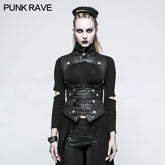 Y-775 black Leather Punk Vest Waistcoat Women Slim Joker Style?-??Punk Rave Clothing