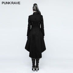Y-786 Worsted Long Punk Coat Lapel Collar Military Uniform For Women?-??Punk Rave Clothing