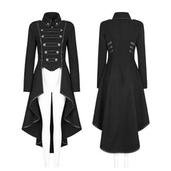 Y-786 Worsted Long Punk Coat Lapel Collar Military Uniform For Women?-??Punk Rave Clothing